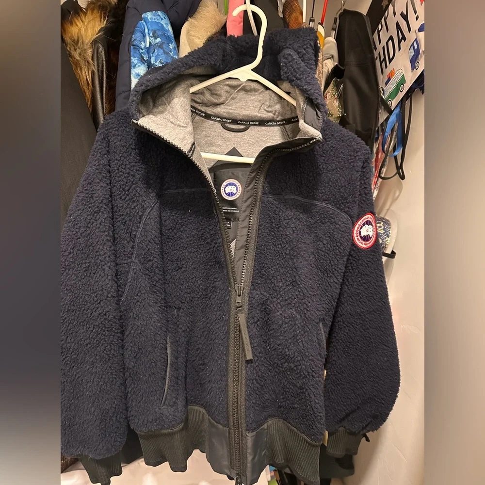 Canada Goose Atlantic Navy Simcoe Oversized Hoodie Kind High Pile Fleece - Picture 2 of 8